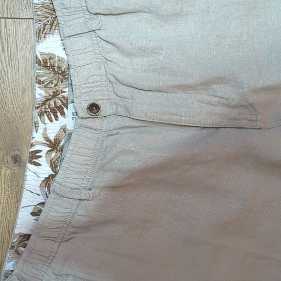 28 Palms 100% Linen Pants Mens XL/30 Relaxed Fit Cream Vacation - Picture 3 of 8